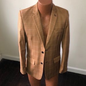 Boys Like New Brown Plaid Blazer